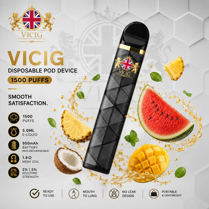 Vicig Disposable Pod Device 1500 Puffs Best Vape Offer Online in Abu Dhabi 2025