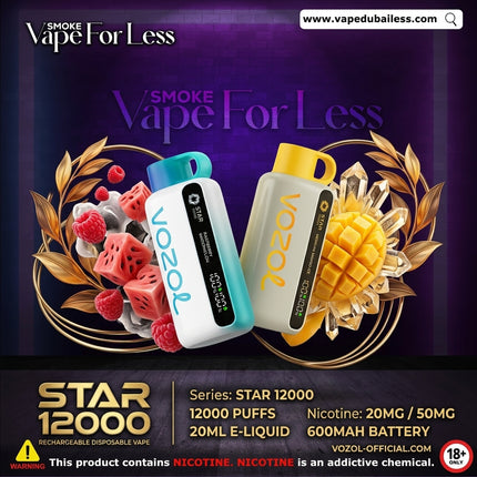 Vozol Star Disposable Vape (12,000 Puffs) - Online Vape Delivery UAE