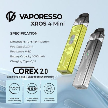 VAPORESSO XROS 4 MINI 1000mAh POD SYSTEM