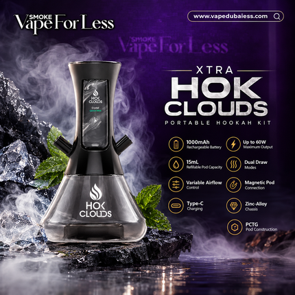 XTRA HOK CLOUDS PORTABLE HOOKAH KIT - Fast Vape Delivery UAE