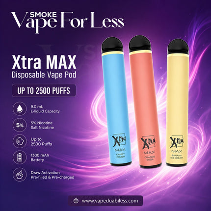 XTRA MAX Disposable Vape 2500 Puffs Best Disposable Vape in Dubai and UAE