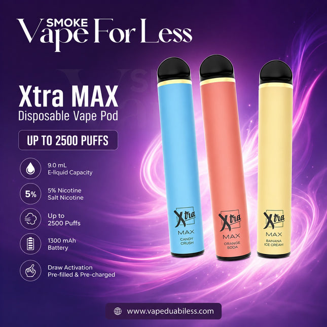 XTRA MAX Disposable Vape 2500 Puffs Best Disposable Vape in Dubai and UAE