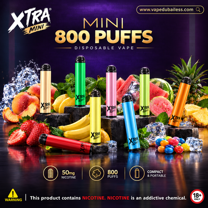 XTRA Mini 800 Puffs  Disposable Vape (50mg) - Fast Vape Delivery Dubai