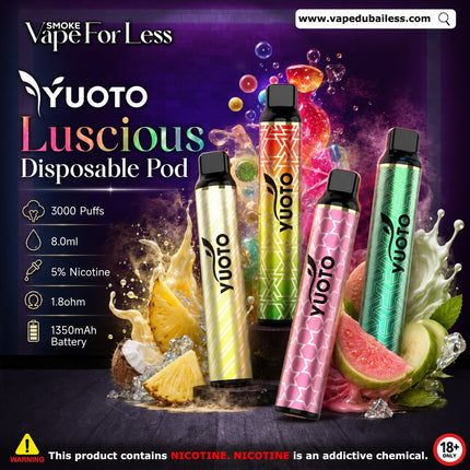 YUOTO Luscious Disposable Vape 3000 Puffs Cheapest Disposable Vape Delivery Dubai and UAE 