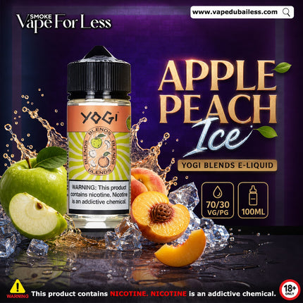 Yogi Blends E Liquid Apple Peach Ice Best Online Vape Shop Dubai and UAE 