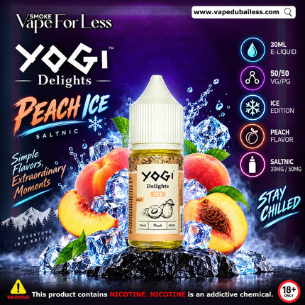 Yogi Peach Ice 30ml Saltnic Vape Same Day Delivery