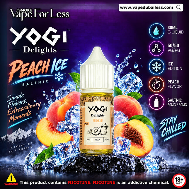 Yogi Peach Ice 30ml Saltnic Vape Same Day Delivery