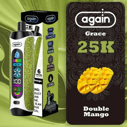 Again Grace Shisha Disposable Rechargeable Vape (25,000 Puffs) Vape Dubai Dutyfree 2025