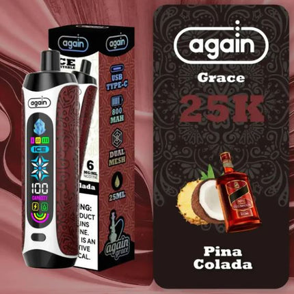 Again Grace Shisha Disposable Rechargeable Vape (25,000 Puffs) Vape Near Me Dubai