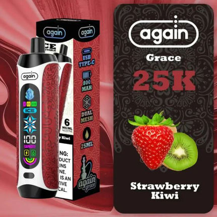 Again Grace Shisha Disposable Rechargeable Vape (25,000 Puffs) Vape  Offer Sharjah