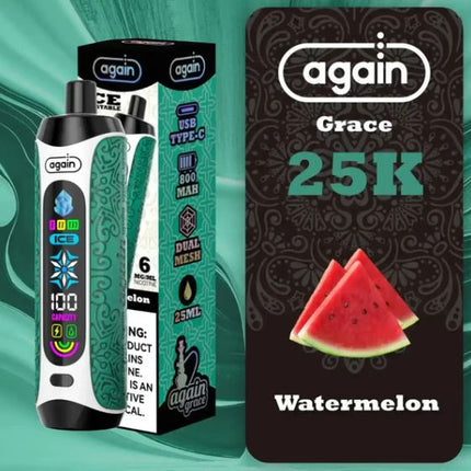 Again Grace Shisha Disposable Rechargeable Vape (25,000 Puffs) Vape Same Day Deivery Dubai