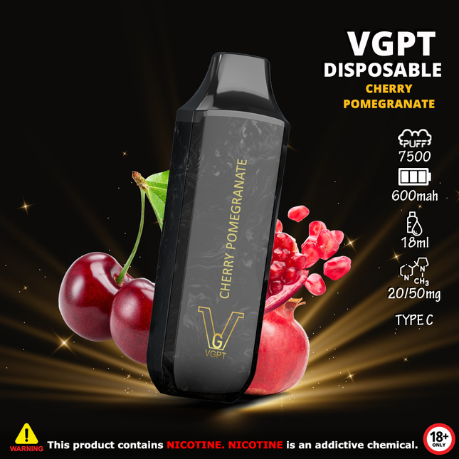 Top Vape Shops in Abu Dhabi - Cherry-Pomegranate VGPT Disposable Vape 7500 Puffs - Vape For Less