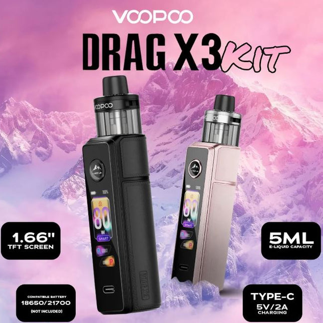 Voopoo Drag X3 Pod Kit 80W | Fast Vape Delivery Dubai Vape For Less Voopoo Drag X3 Pod Kit 80W | Fast Vape Delivery Dubai Vape For Less