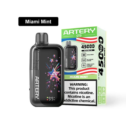 Artery CT3 45K Rechargeable Disposable Vape (45,000 Puffs) Fast Vape Delivery UAE KSA