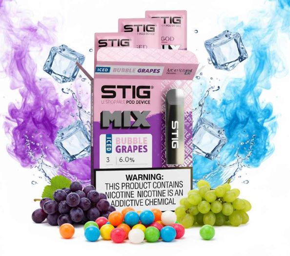STIG Disposable Pod by VGOD ( American Version ) - Iced Bubble Grapes Vape Delivery Dubai Same Day