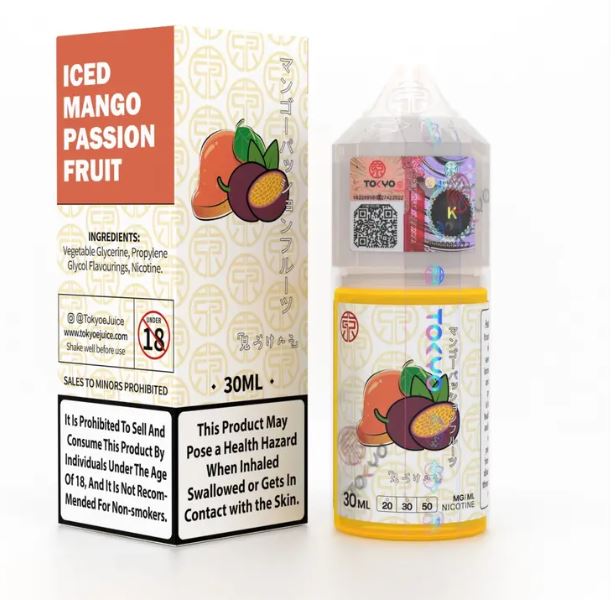 Tokyo Iced Mango Passionfruit Saltnic 30ml Vape Dubai Duty Free 2025