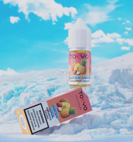 Tokyo Super Cool Pineapple Lychee Saltnic 30ml Vape Delivery Dubai