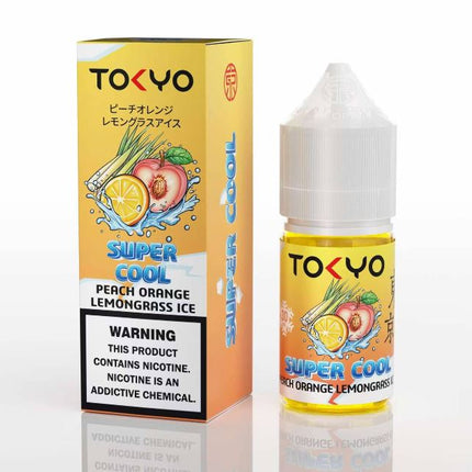Tokyo Super Cool Peach Orange Lemongrass Ice Saltnic 30ml Vape Online delivery Ajman