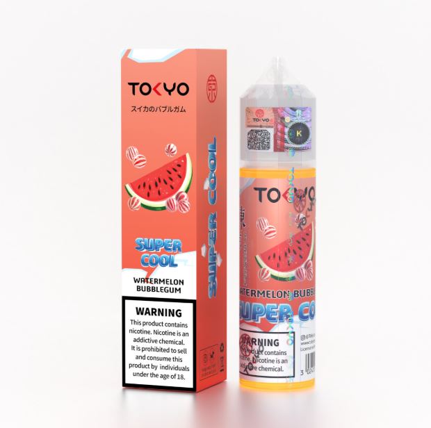 Tokyo Super Cool Watermelon Bubblegum Eliquid 60ml Vape Dubai 2025