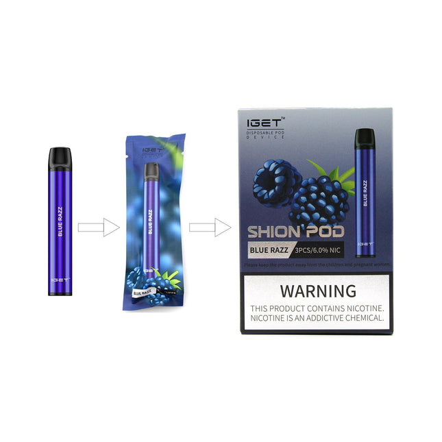 IGET SHION Disposable Pod Device 400mAh (60MG - 3Pcs/Pack) Abudhabi Dubai KSA Oman Jordan Egypt