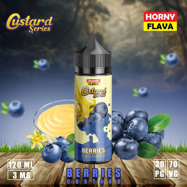 Horny Custard - Blueberry Custard 120ml E Liquid by Horny Flava