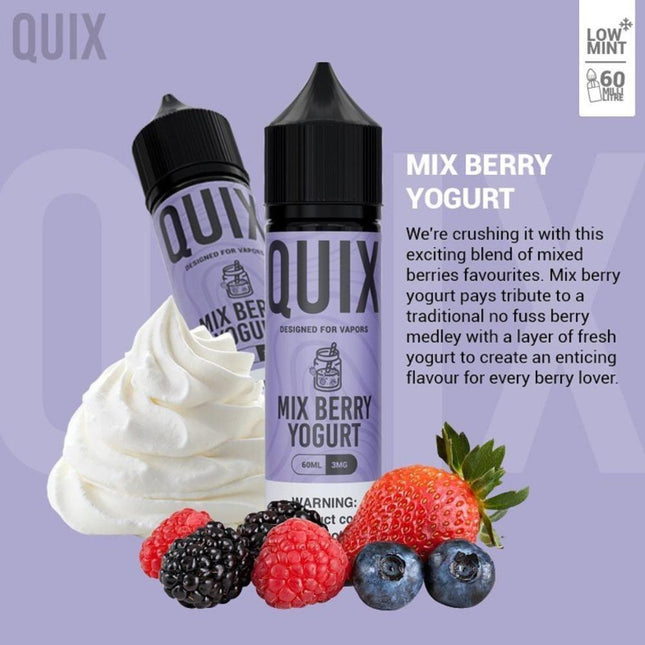 QUIX - MIX BERRY YOGURT (3MG-60ML) _available UAE Abu Dhabi Dubai KSA 